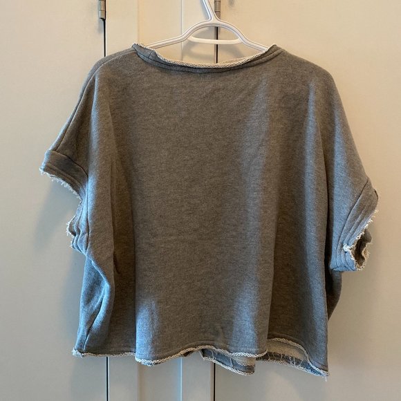 BUFFALO DAVID BITTON OVERSIZED DISTRESSED VINTAGE GREY SWEATER - Picture 4 of 4